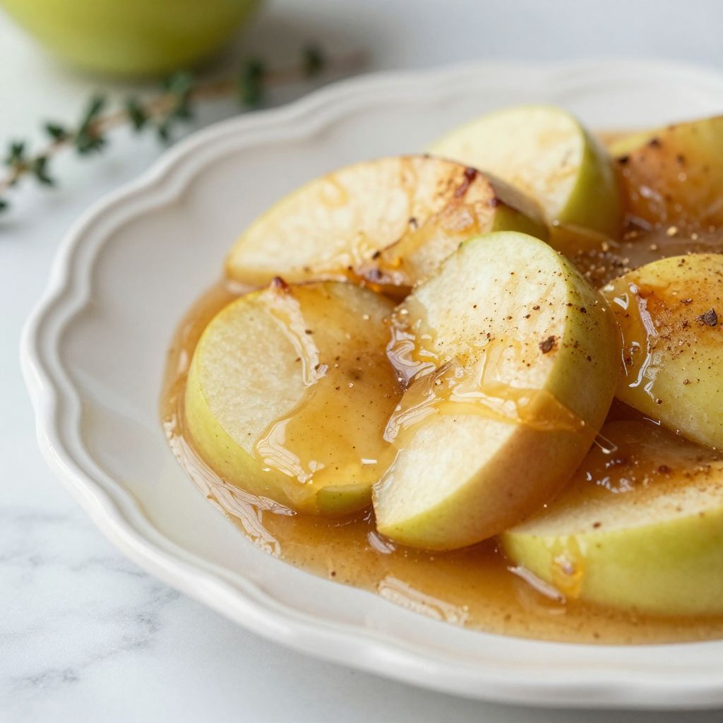 Apple pie filling simmering in pot