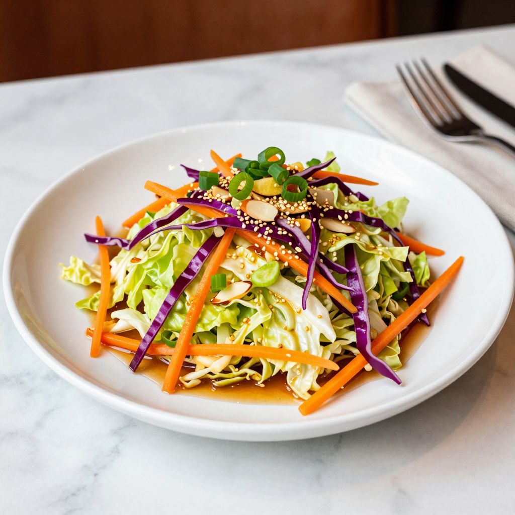 Bowl of Asian coleslaw close up