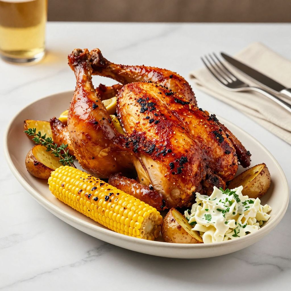 Beer Can Chicken Served