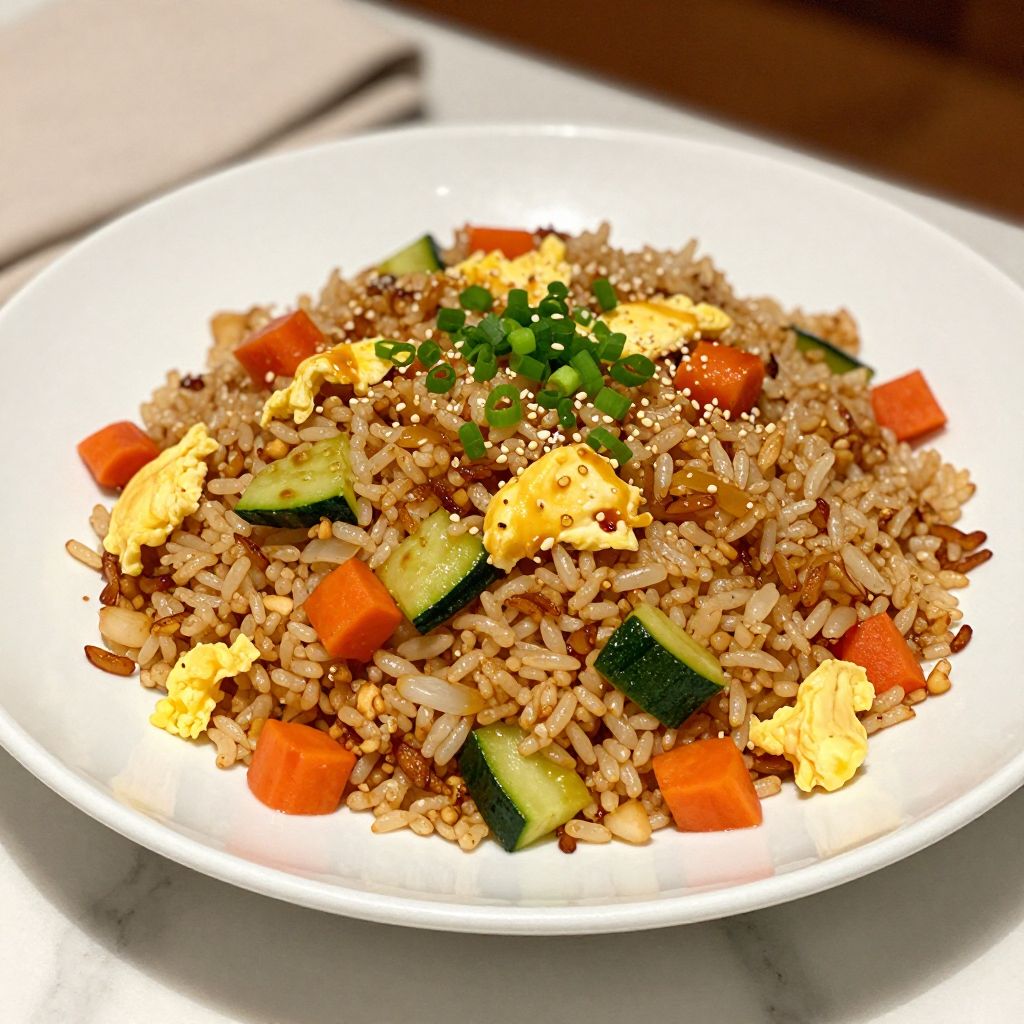 Served Benihana fried rice in a bowl