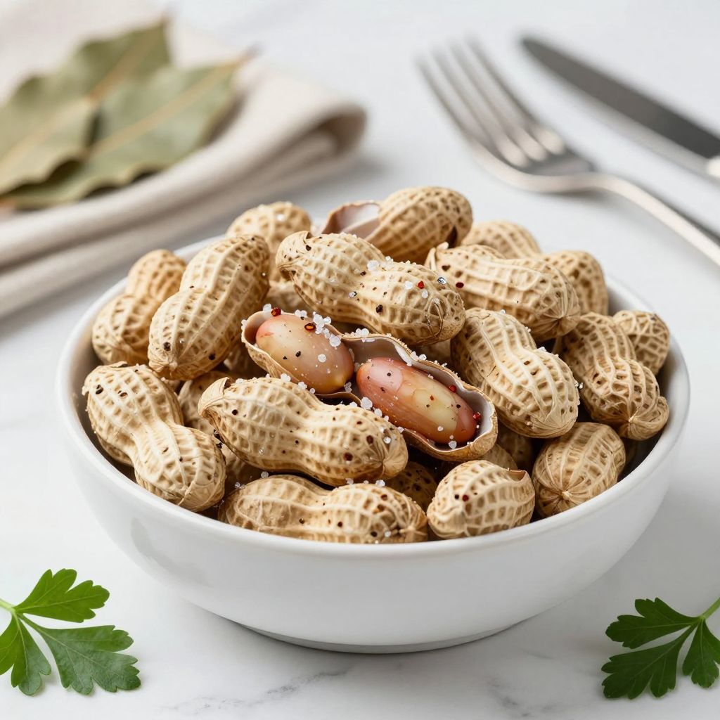 Bowl of boiled peanuts ready to serve