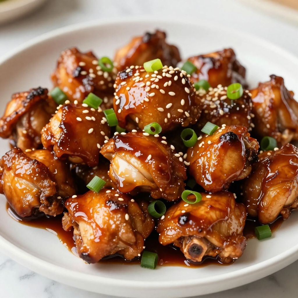 Bourbon chicken finished dish