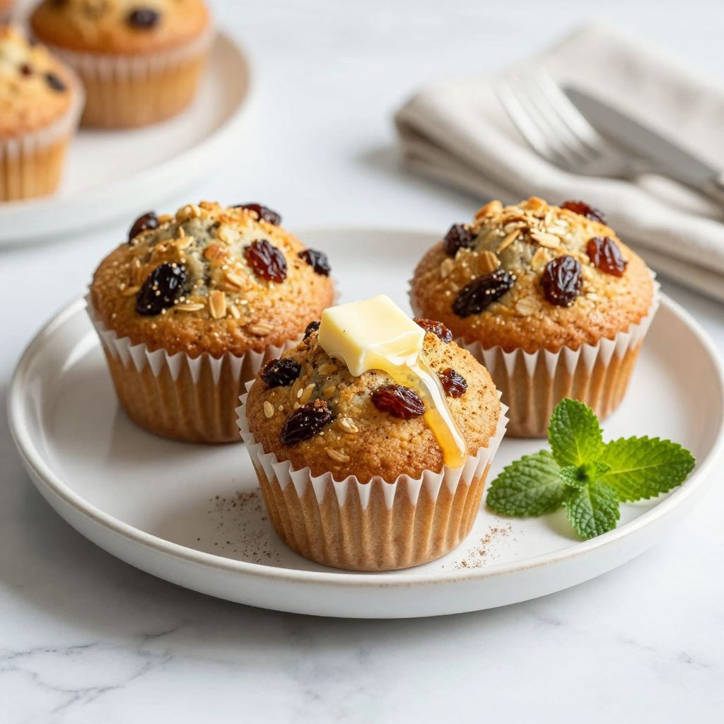 Freshly baked bran muffins