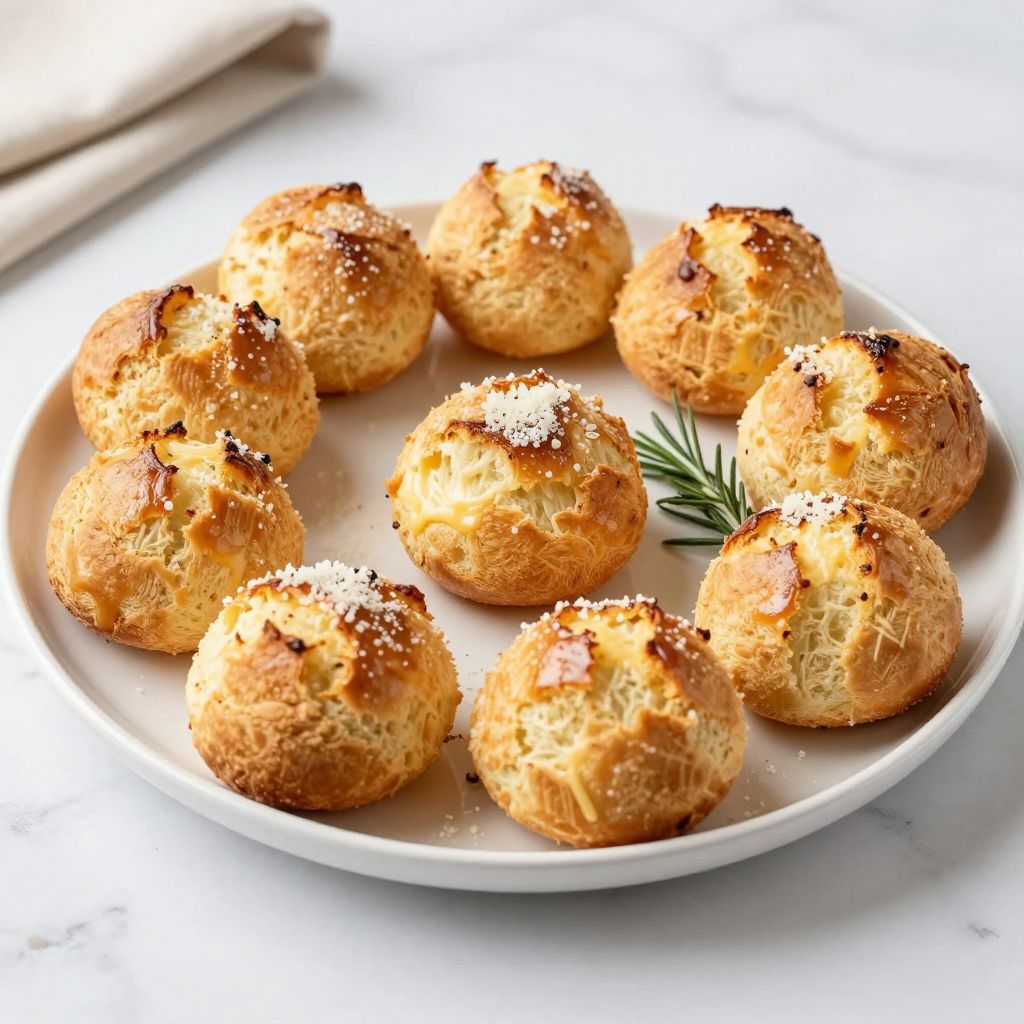 Basket of Brazilian cheese bread ready to serve