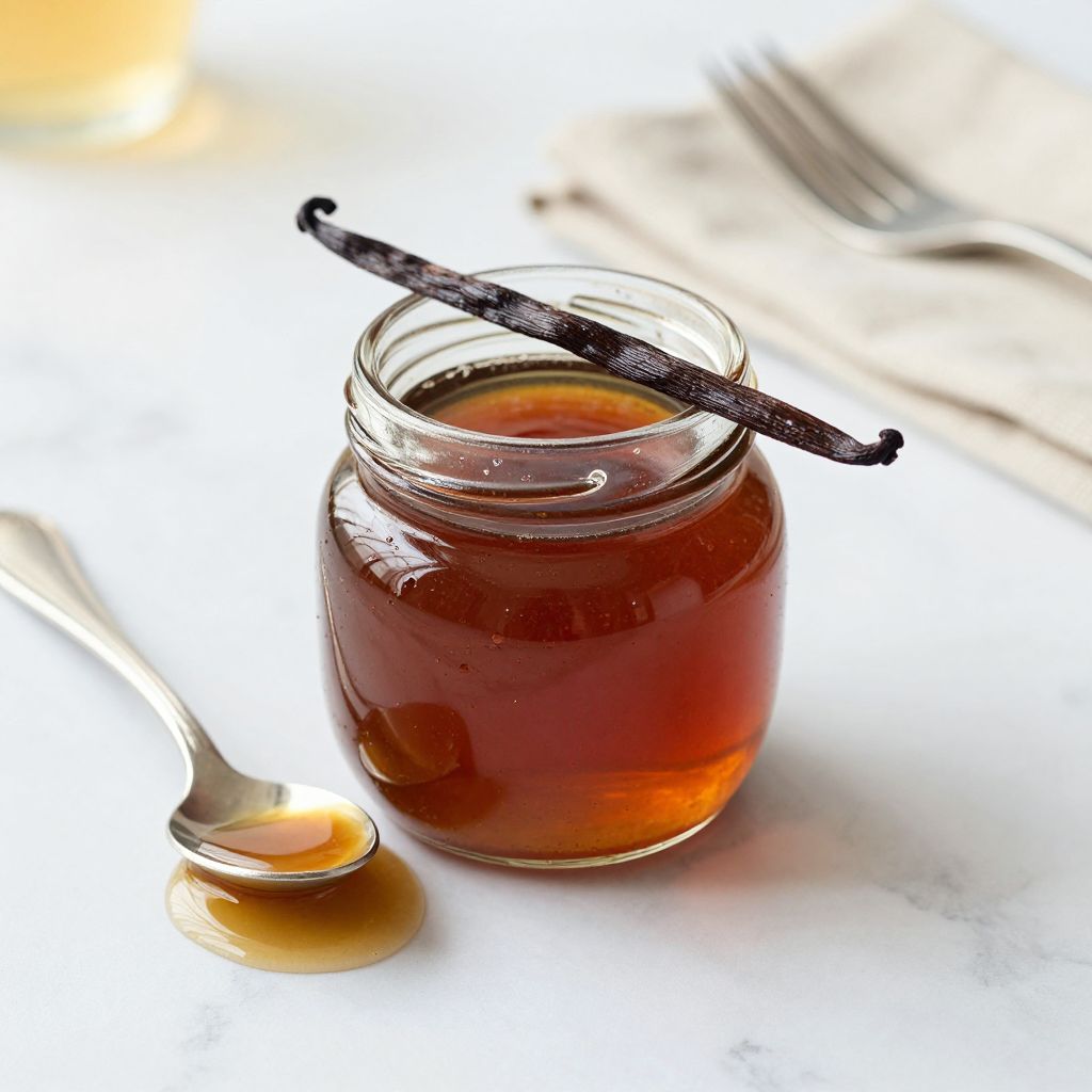 Jar of brown sugar syrup