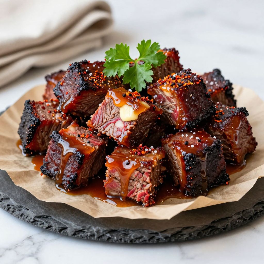 Burnt ends served on platter