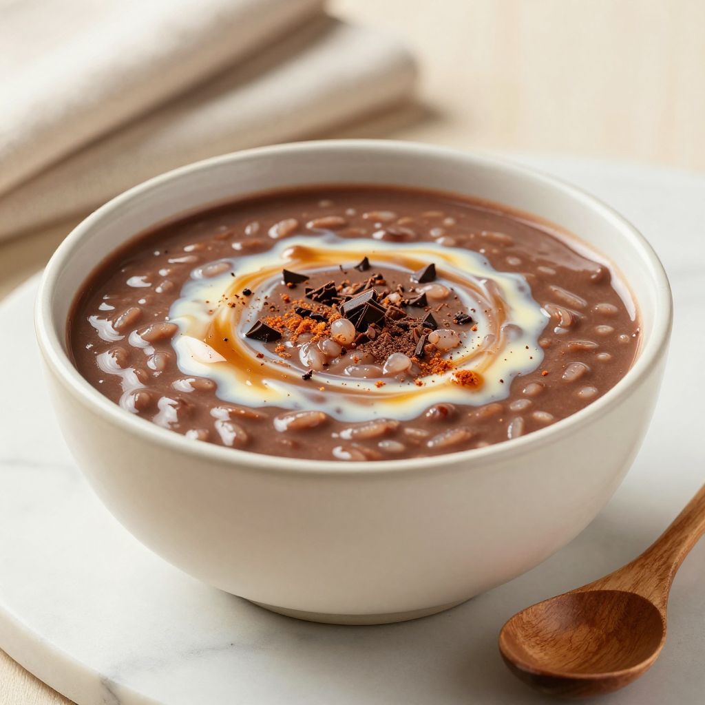 Bowl of champurrado ready to serve