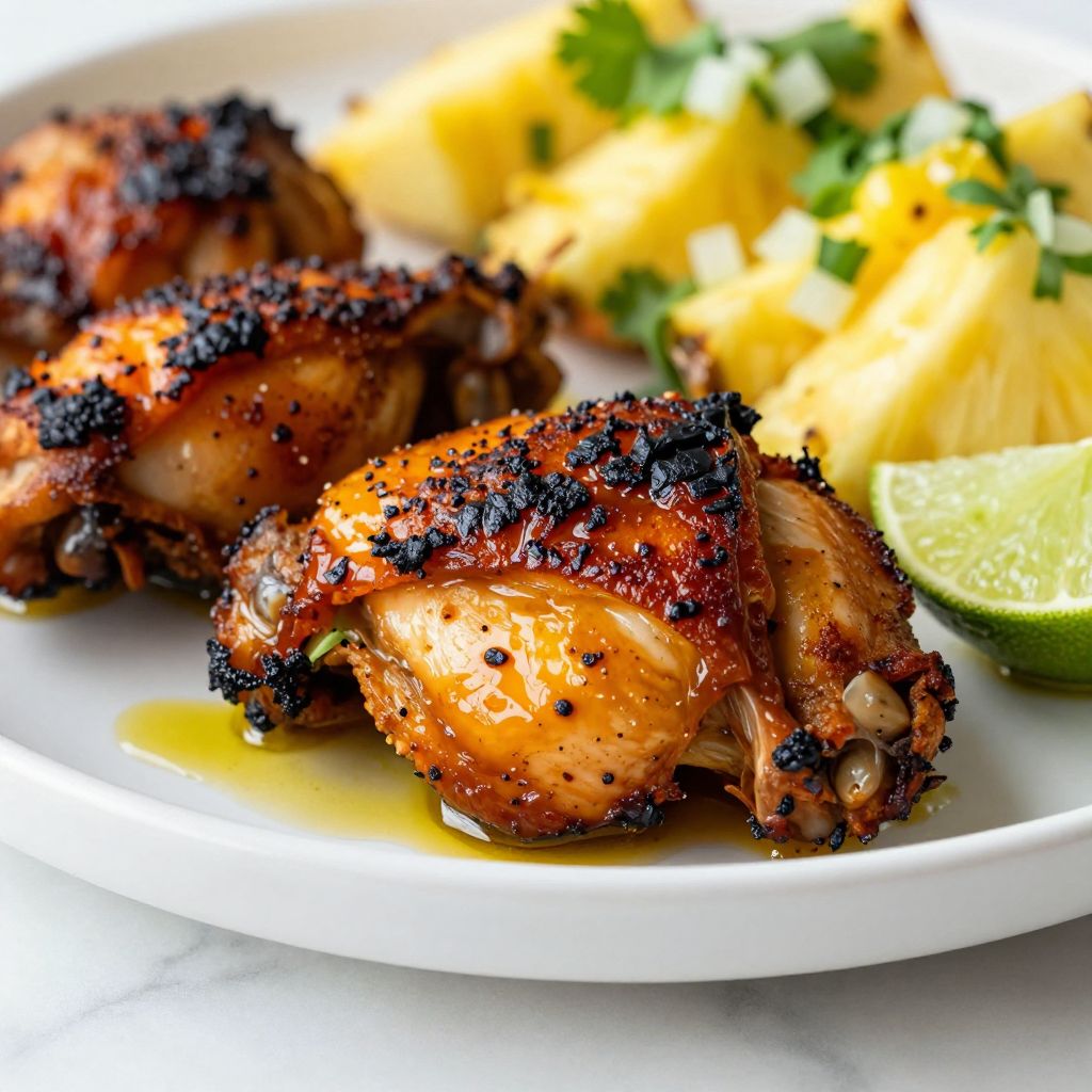 Chicken al Pastor cooking process