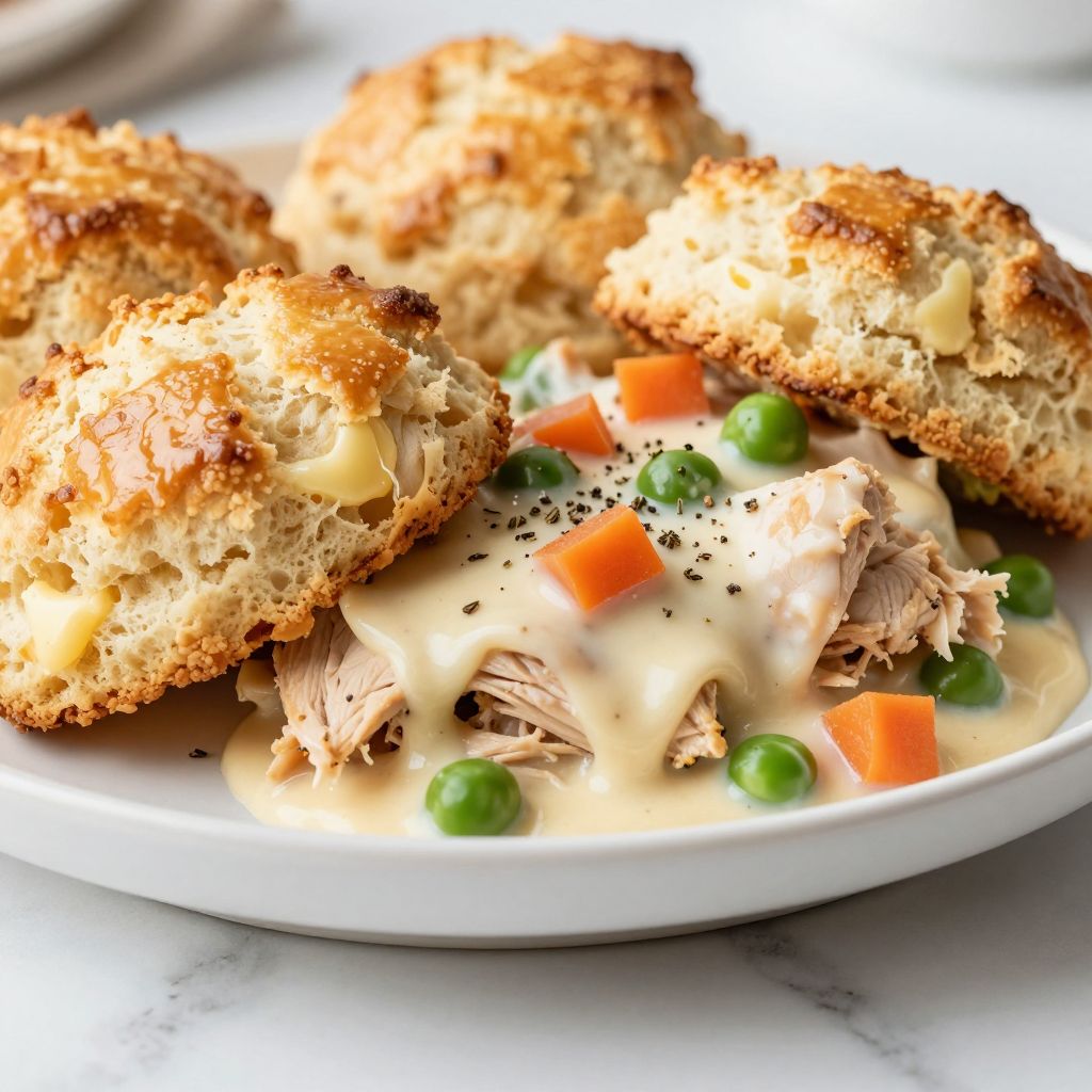 Chicken and Biscuits finished dish