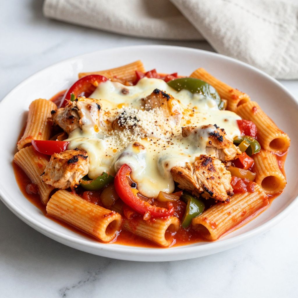 Serving of Chicken Riggies on a plate