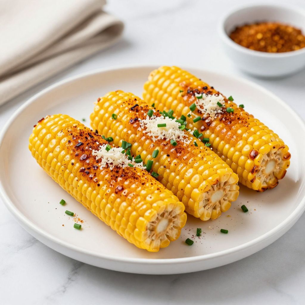 Plate of corn ribs ready to serve