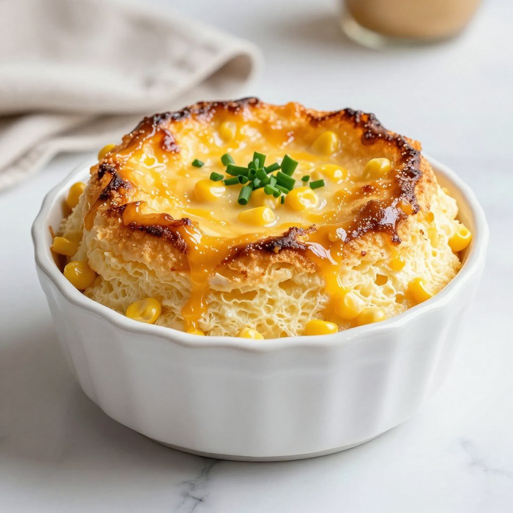 Serving corn souffle