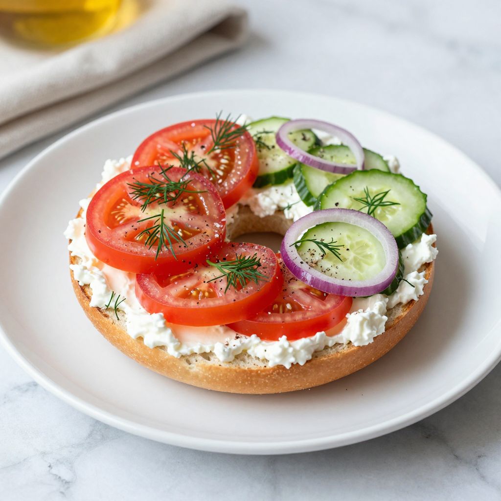 Cottage Cheese Bagel Served