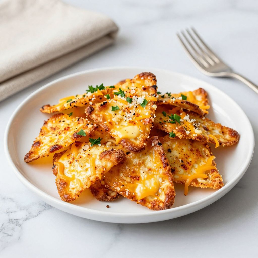 Cottage cheese chips served