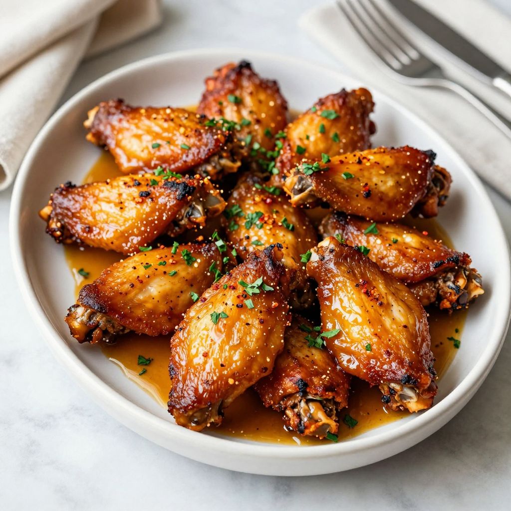 Plated cowboy butter chicken wings ready to serve