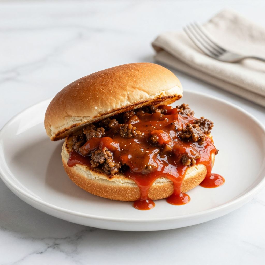 Sloppy Joe served on bun