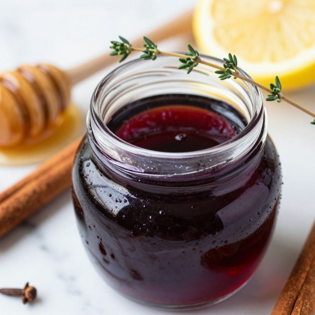 Elderberry syrup simmering