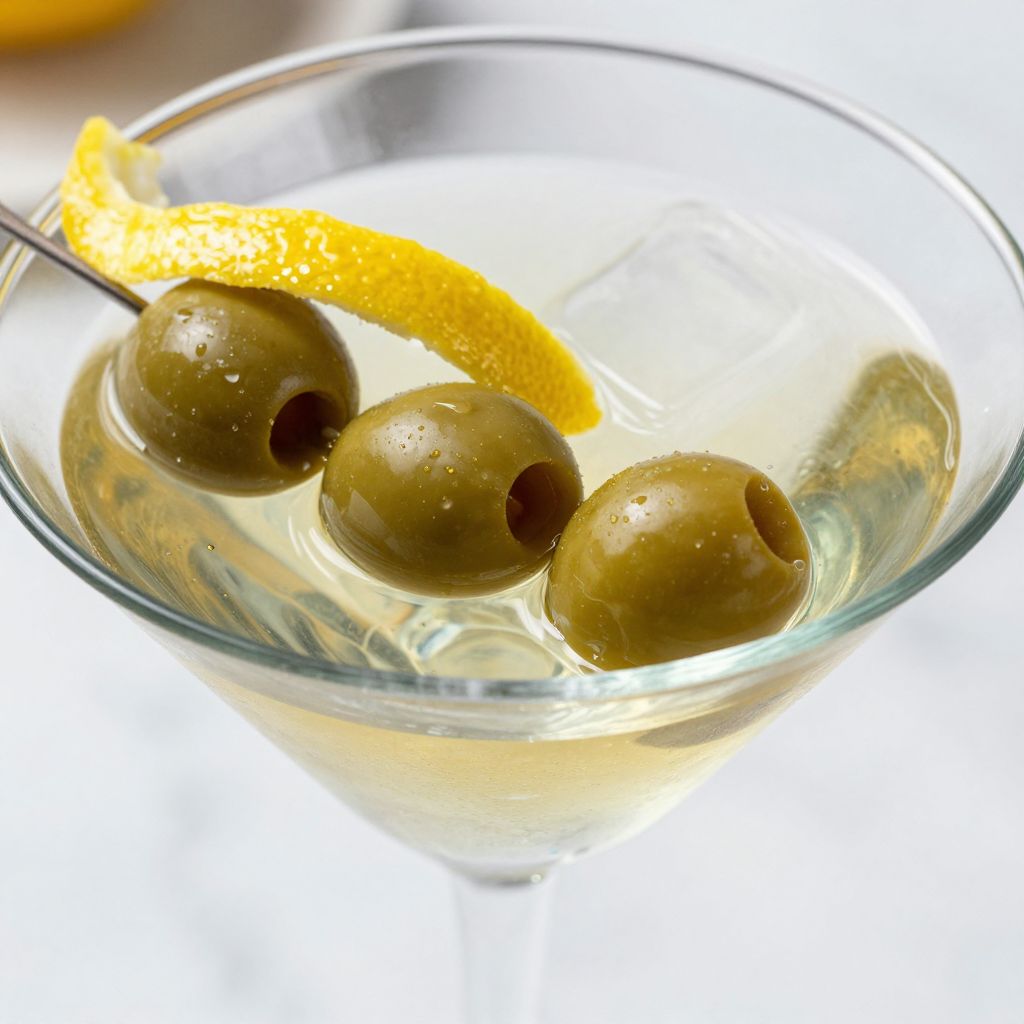 Extra Dirty Martini garnished with olives