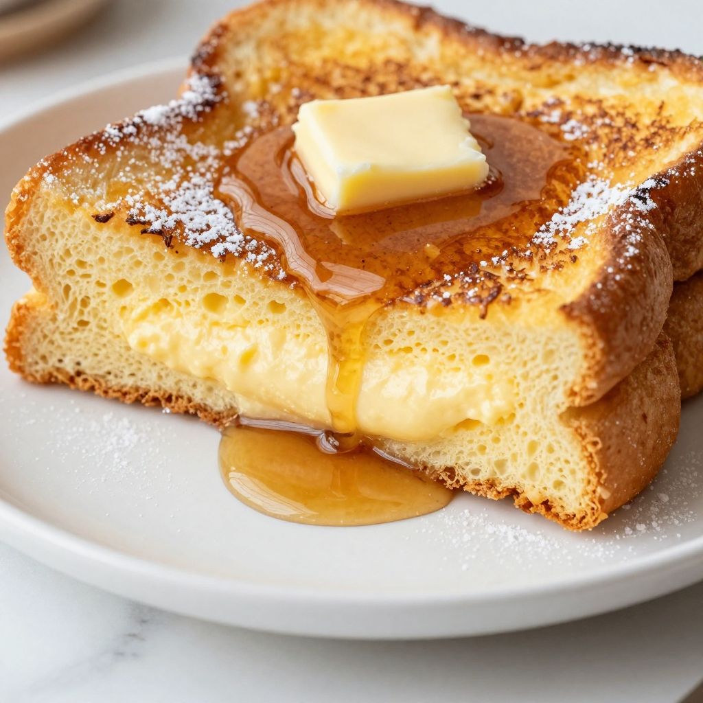 French toast cooking process