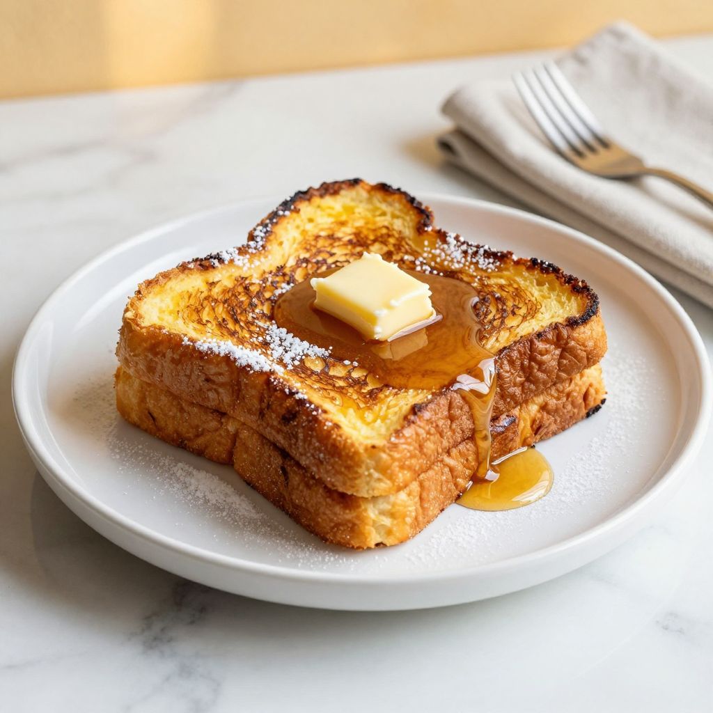 French toast plated