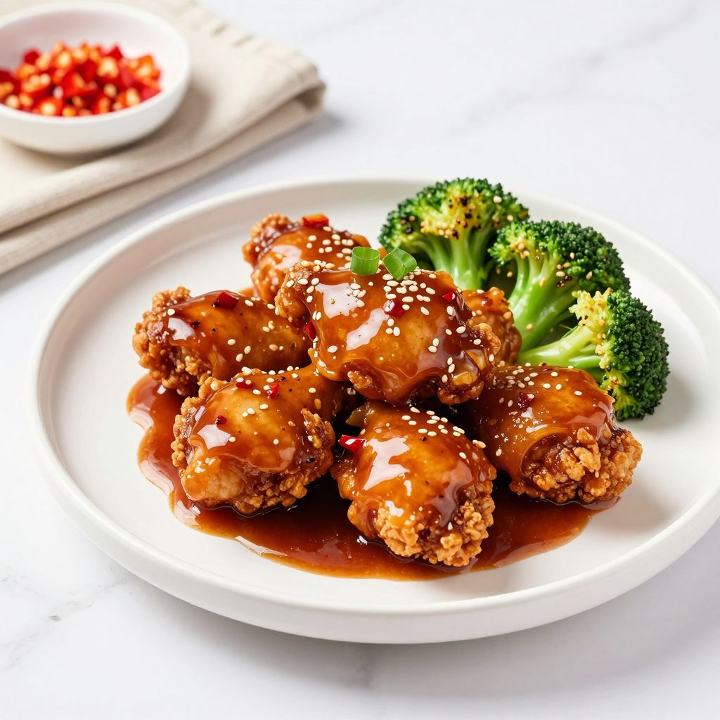 Jar of homemade General Tso sauce