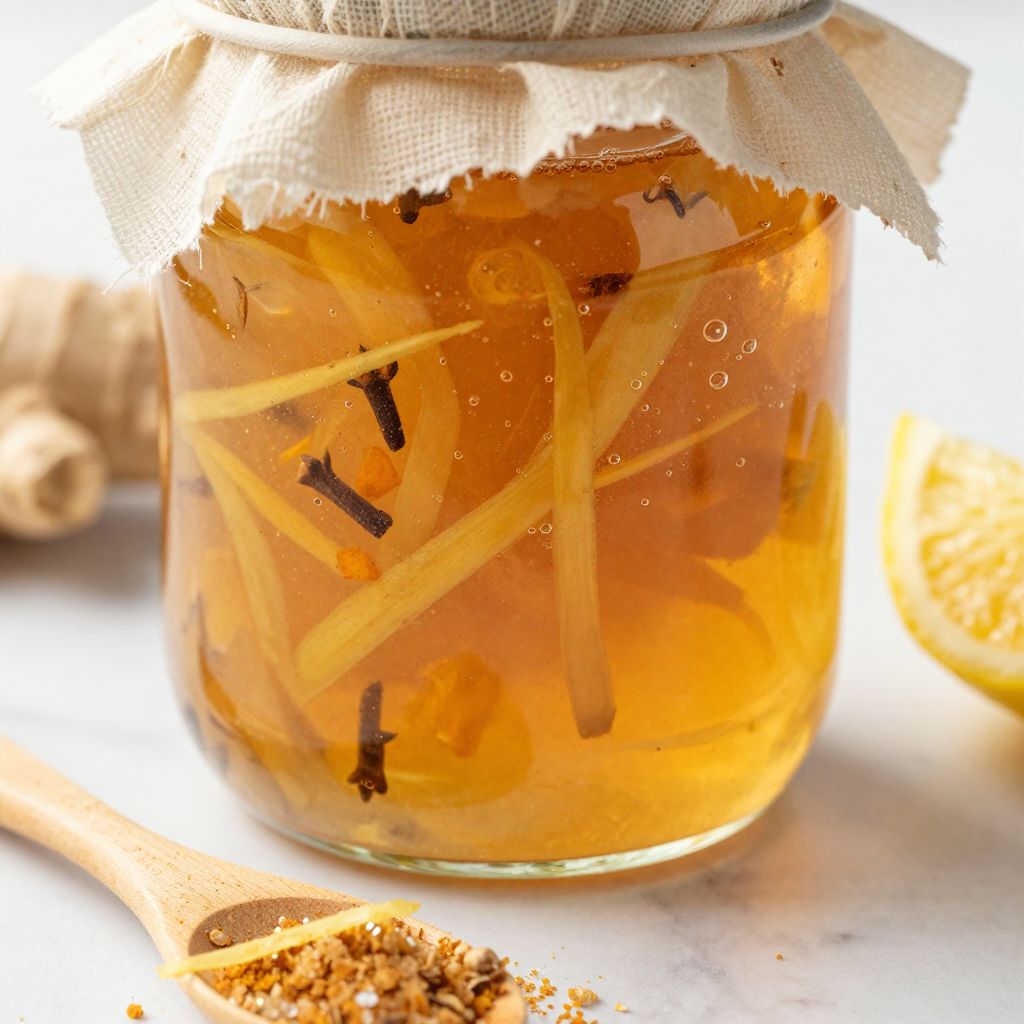 Freshly bottled ginger bug with bubbles