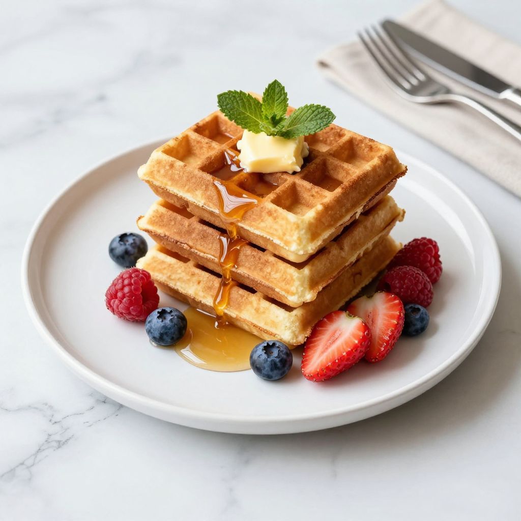 Stack of gluten free waffles