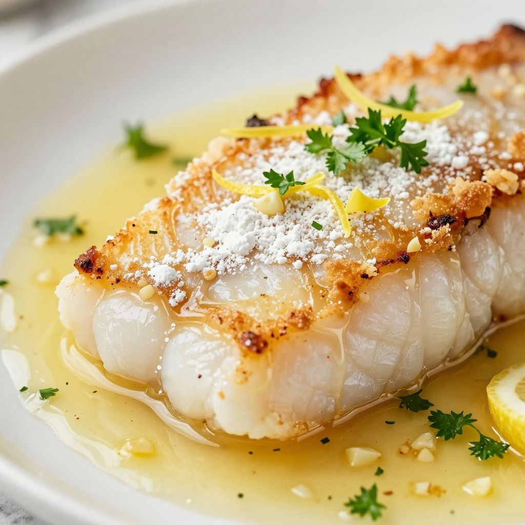 Pan-Seared Haddock in skillet