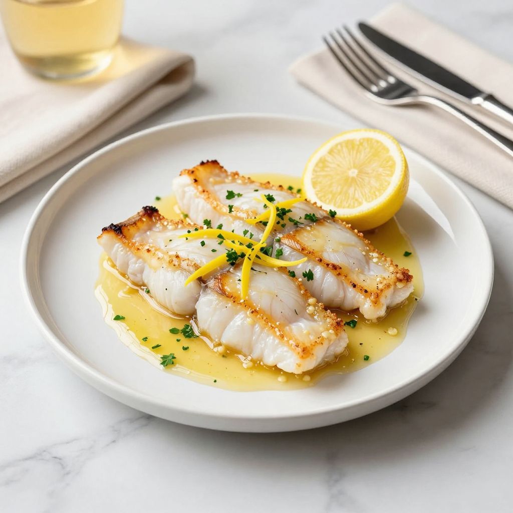 Plated Haddock with lemon butter
