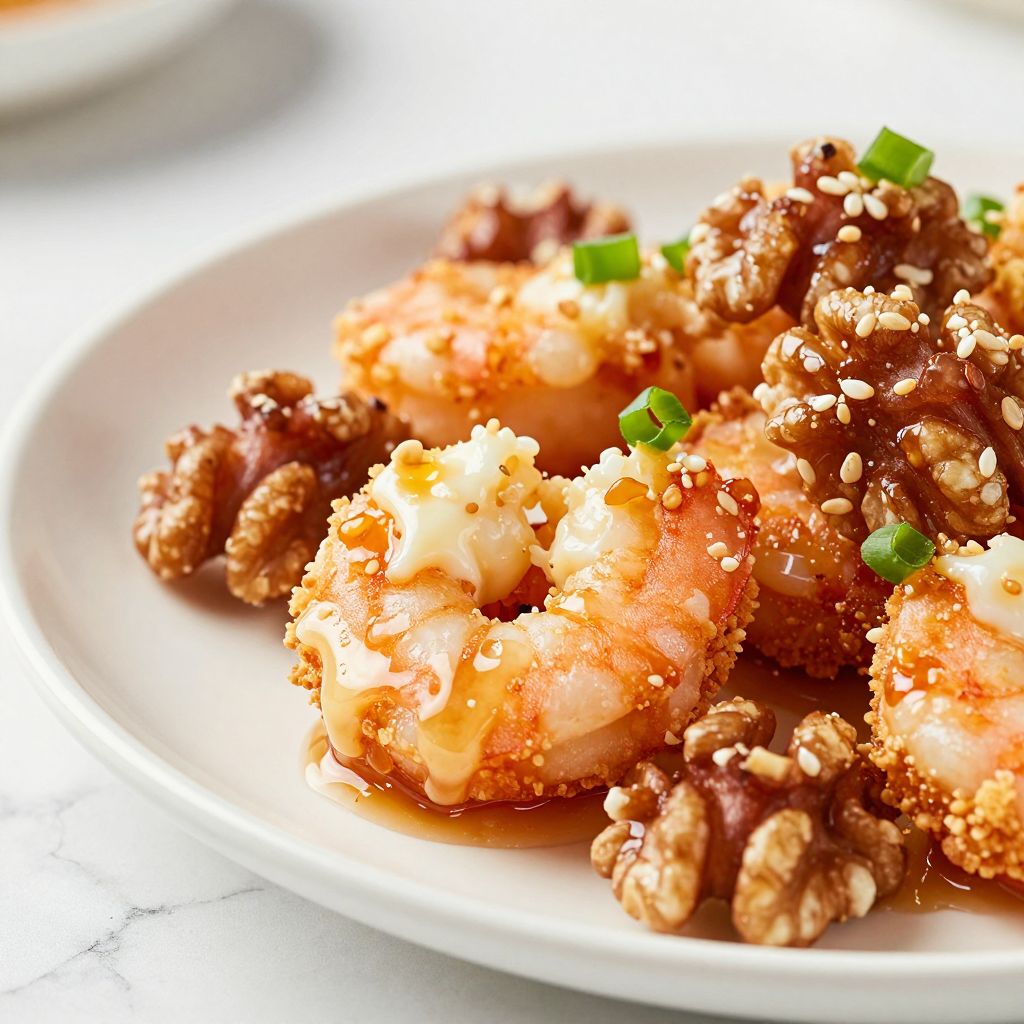 Honey walnut shrimp process photo