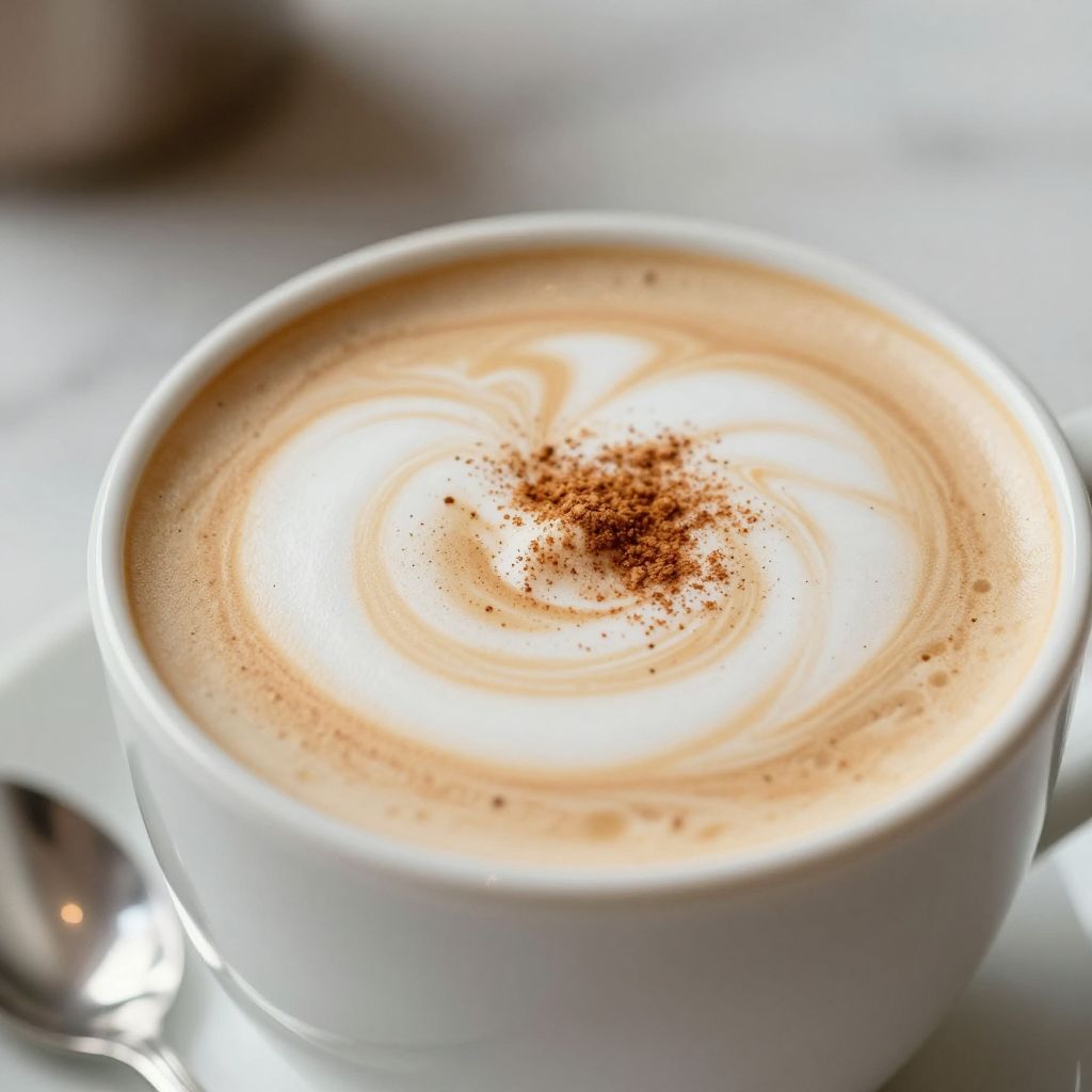 London Fog tea latte in a clear mug