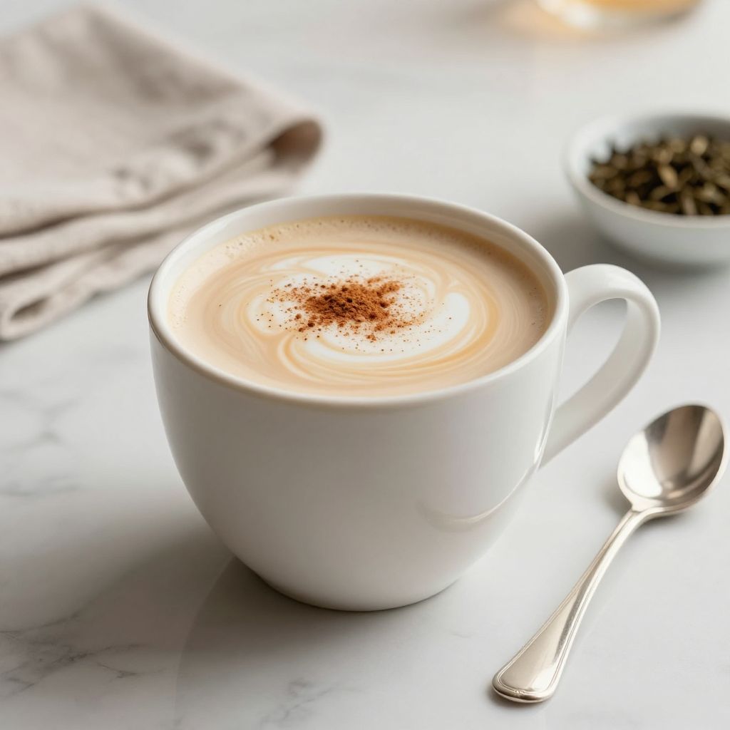 London Fog latte served with cookies