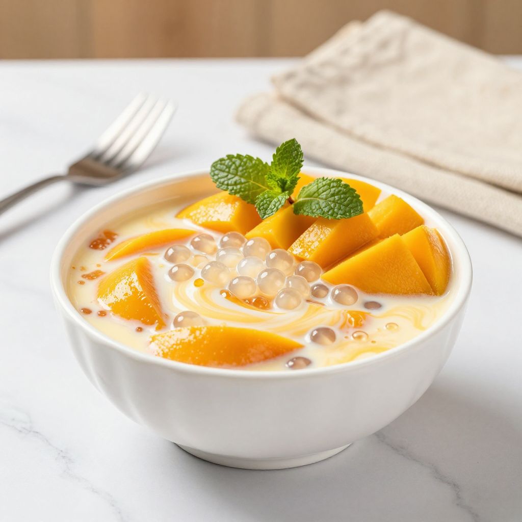 Refreshing mango sago dessert