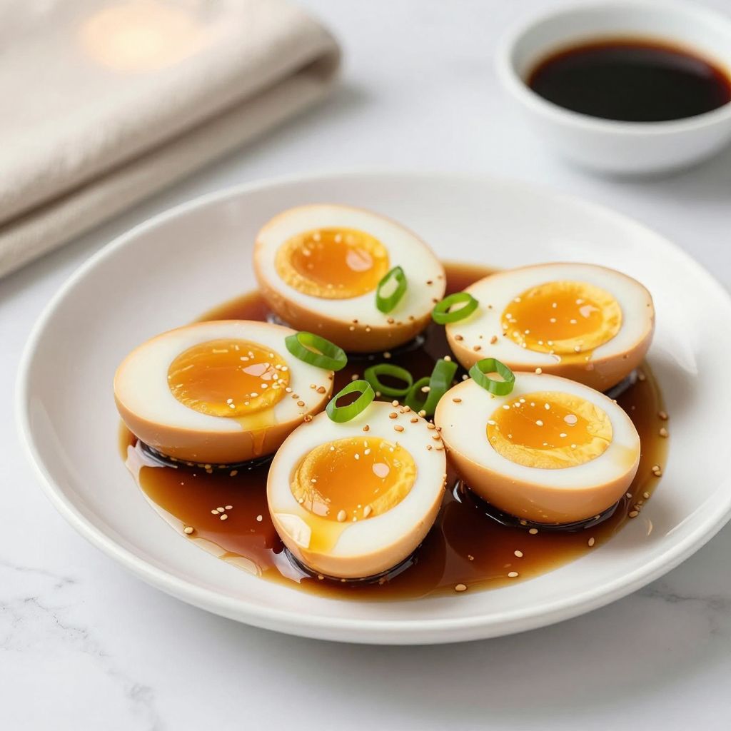 Finished mayak eggs ready to eat