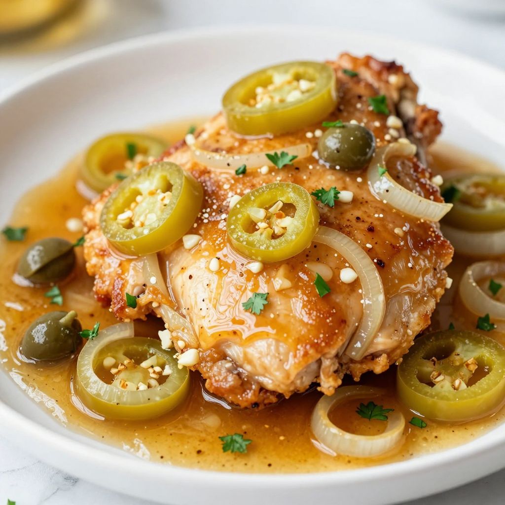 Mississippi chicken cooking in skillet