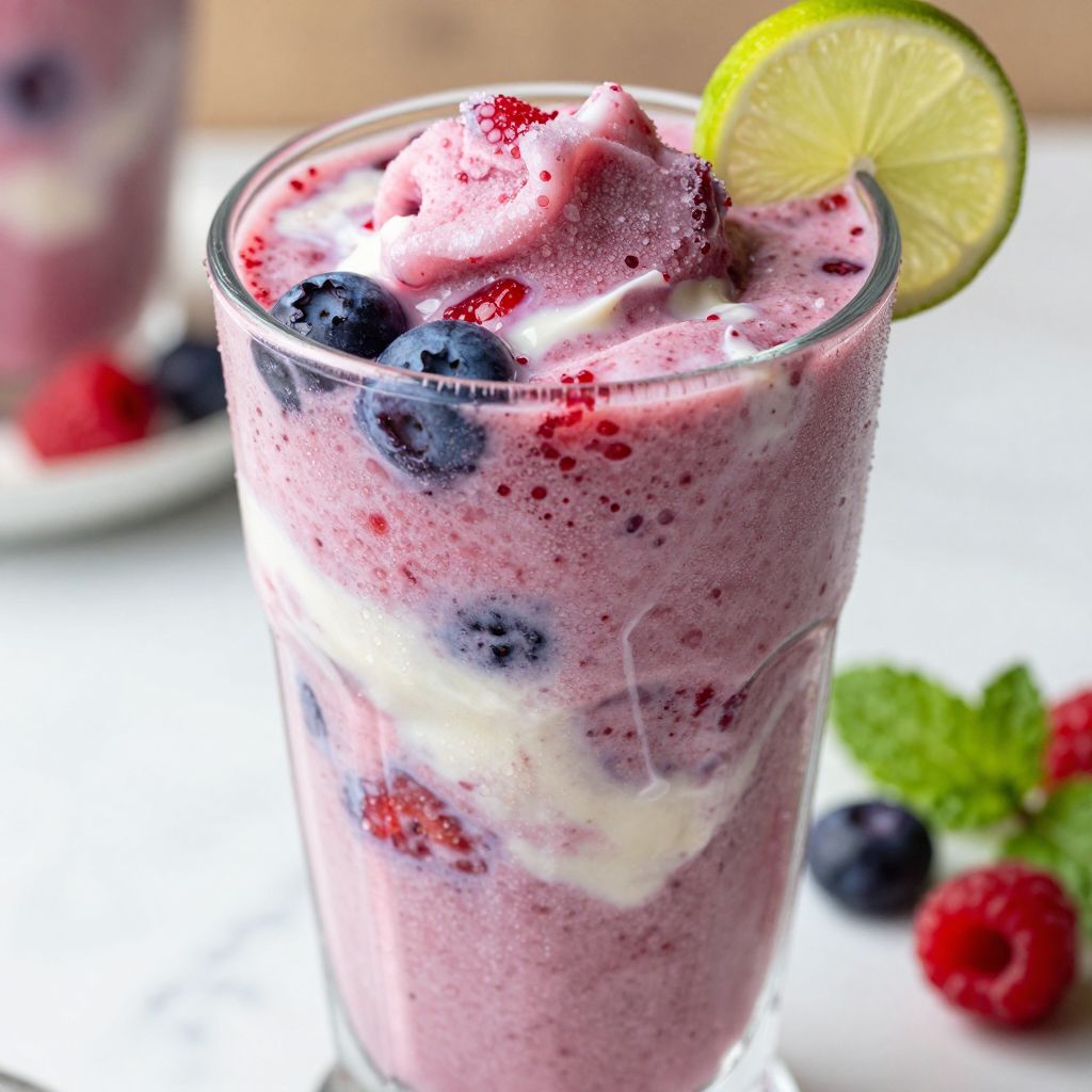 Ninja Creami Mixed Berry Slushi process