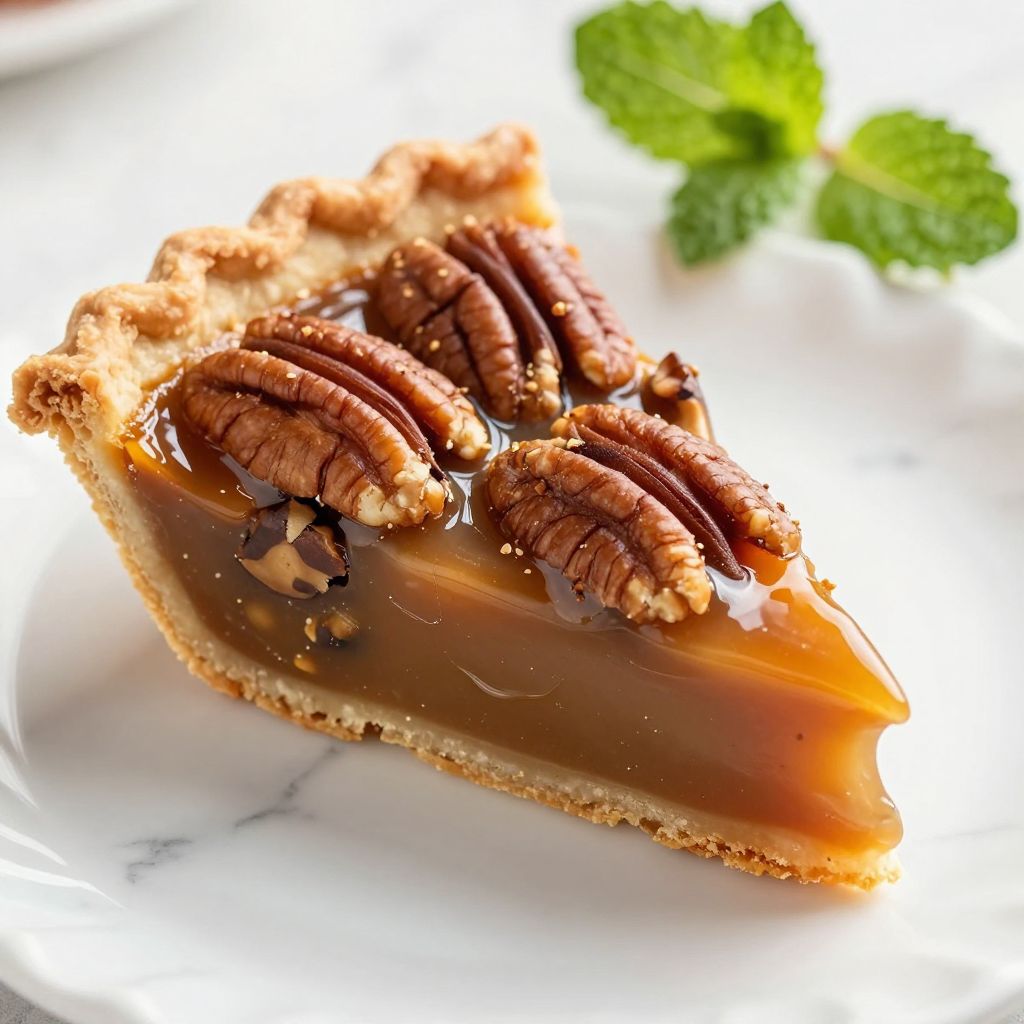 Pecan pie without corn syrup - process shot