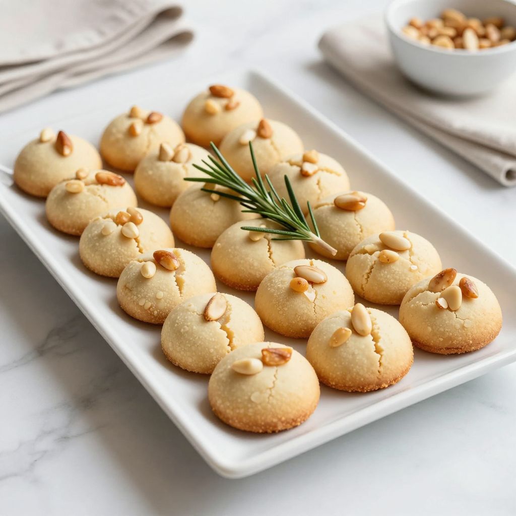 Stack of pignoli cookies