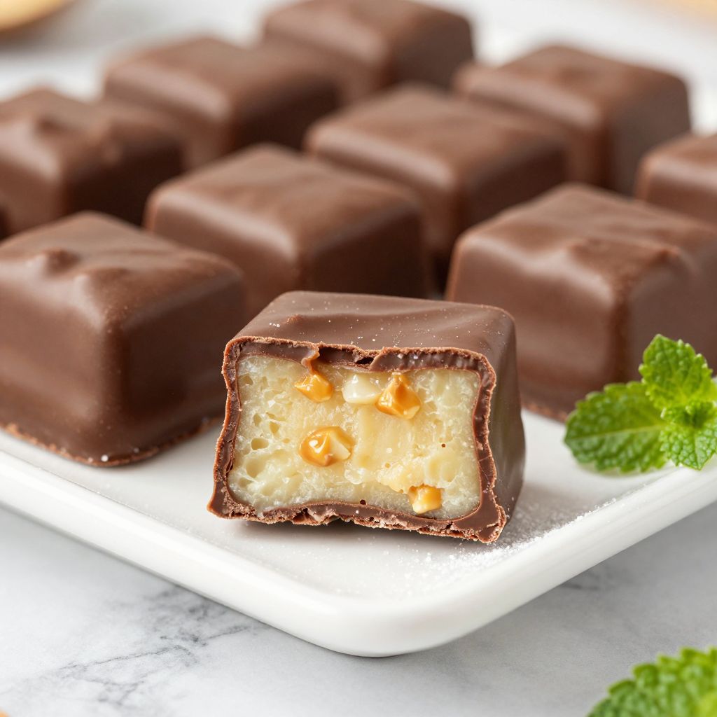 Finished potato candy squares on parchment