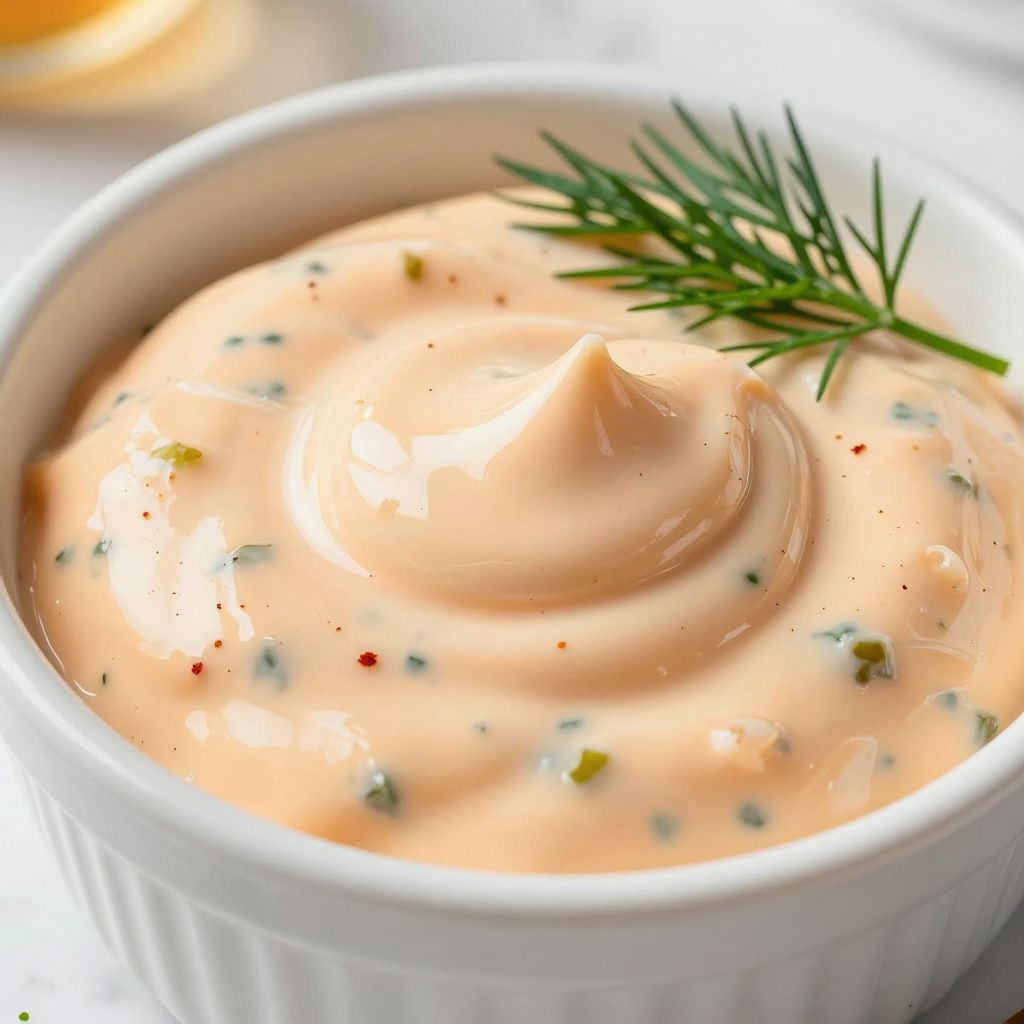 Russian dressing being mixed