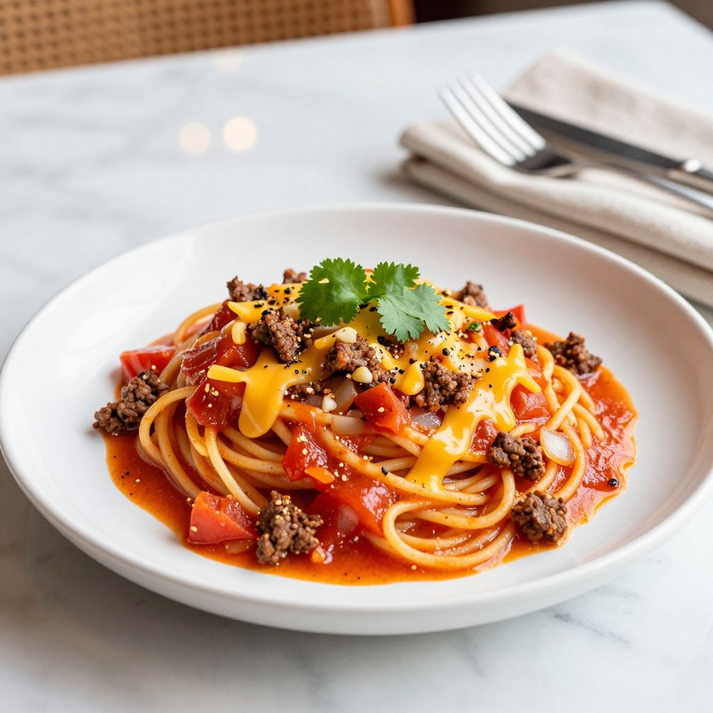 Taco Spaghetti served