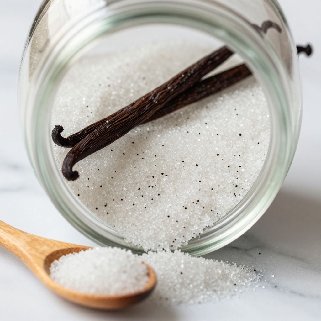 Vanilla sugar in jar