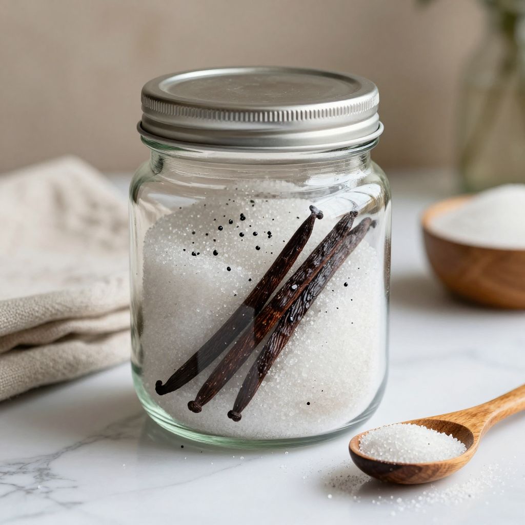 Jar of homemade vanilla sugar
