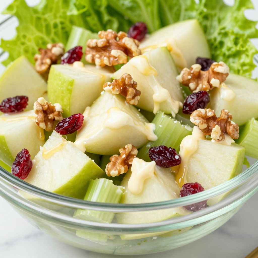 Waldorf salad with apples, celery, and walnuts